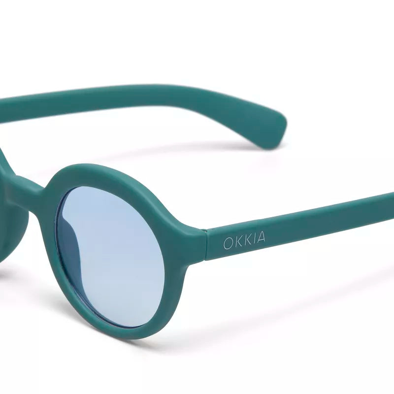 LAURO SUNGLASSES - Green Sage with Blue Lenses