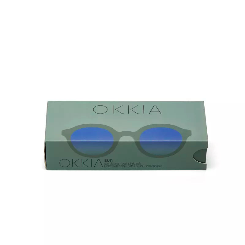 LAURO SUNGLASSES - Green Sage with Blue Lenses