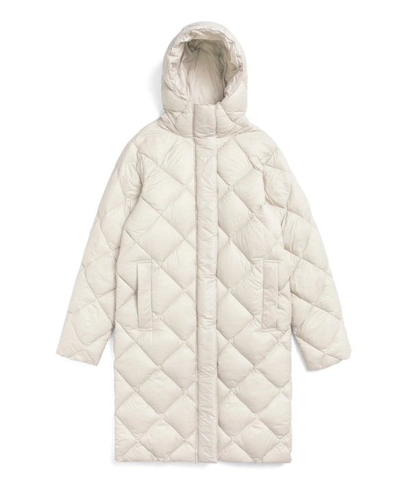 CITY PACKABLE HOOD LONG DOWN JACKET - Off-White