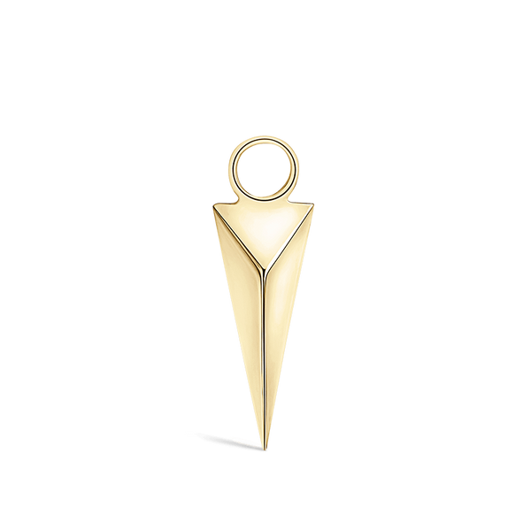 FACETED LONG SPIKE CHARM in Yellow Gold