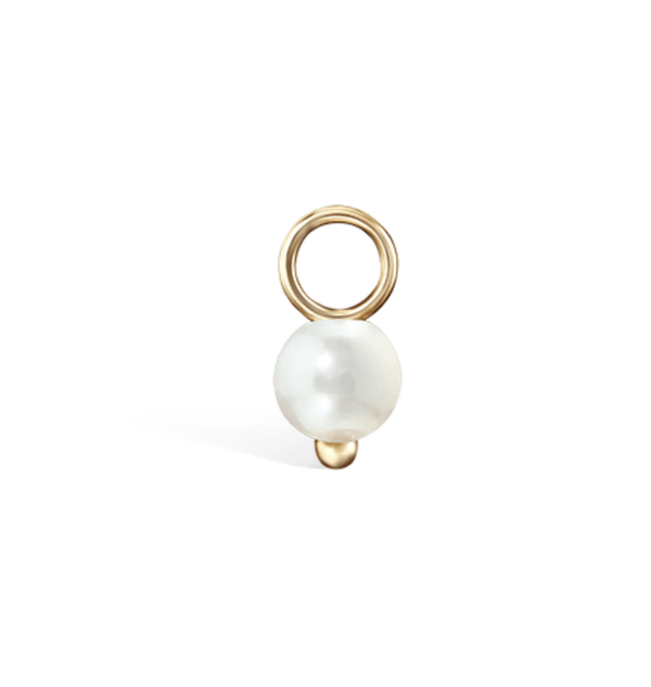 3mm PEARL CHARM in Yellow Gold