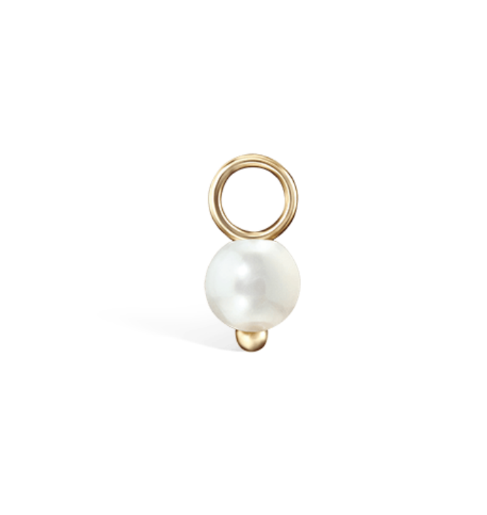 3mm PEARL CHARM in Yellow Gold