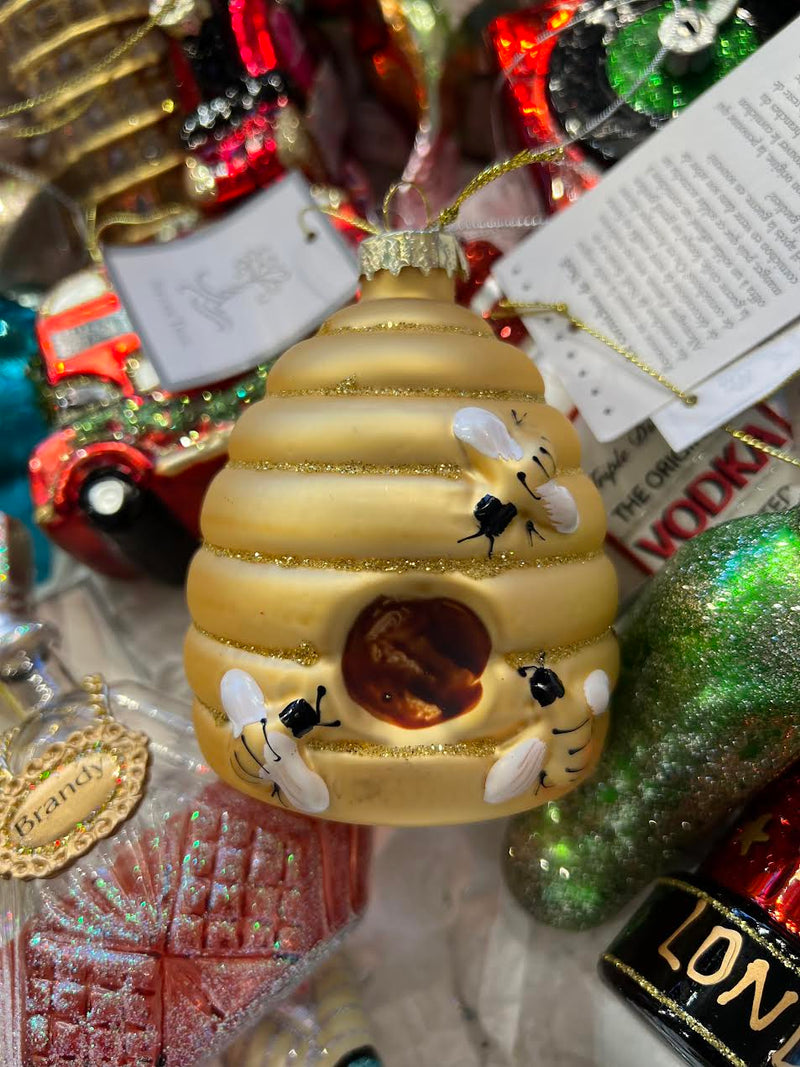 GLASS BEEHIVE ORNAMENT