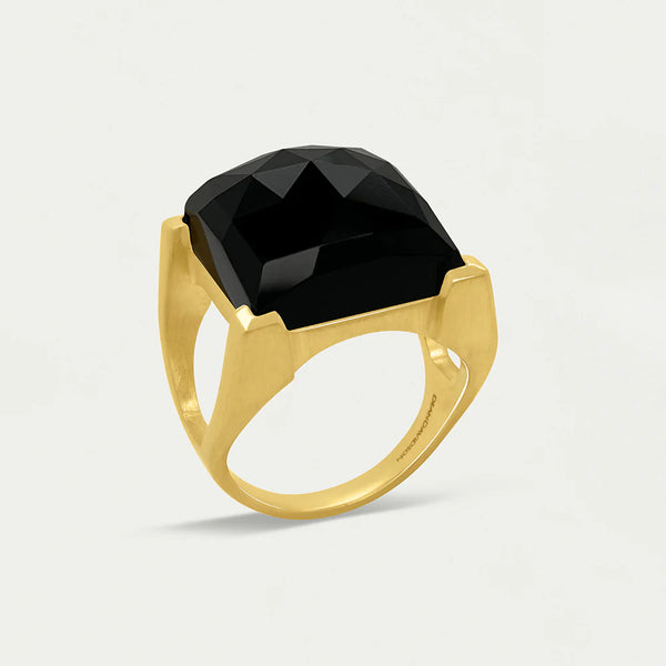 PLAZA RING GOLD WITH BLACK ONYX