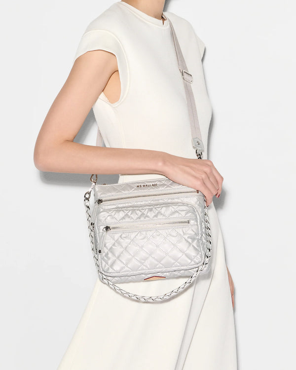 DOWNTOWN CROSBY CROSSBODY in Oyster Metallic