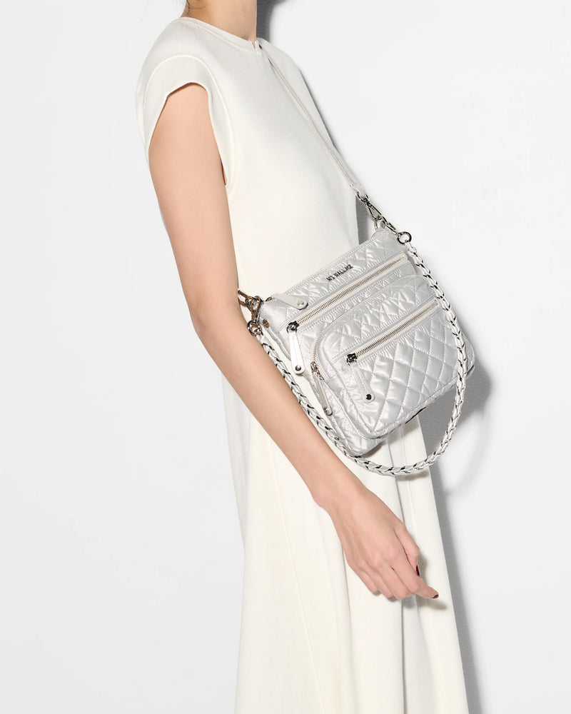 DOWNTOWN CROSBY CROSSBODY in Oyster Metallic