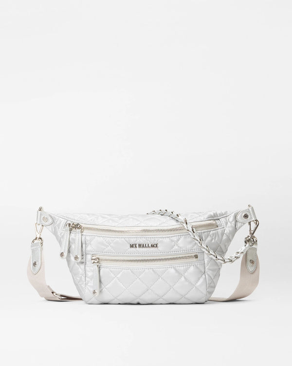 SMALL CROSBY CROSSBODY SLING in Oyster Metallic
