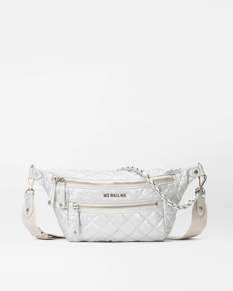 SMALL CROSBY CROSSBODY SLING in Oyster Metallic