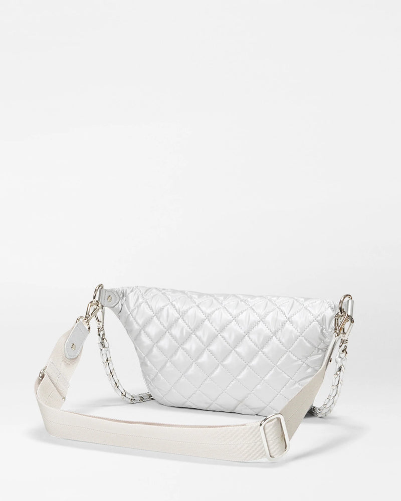 SMALL CROSBY CROSSBODY SLING in Oyster Metallic