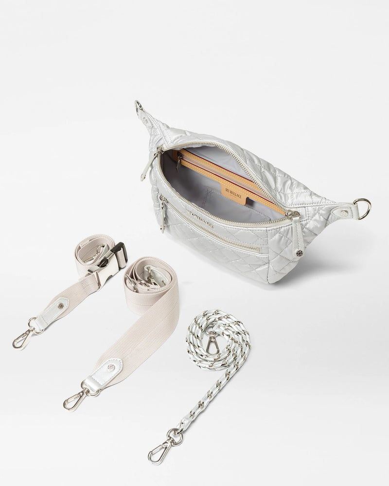 SMALL CROSBY CROSSBODY SLING in Oyster Metallic