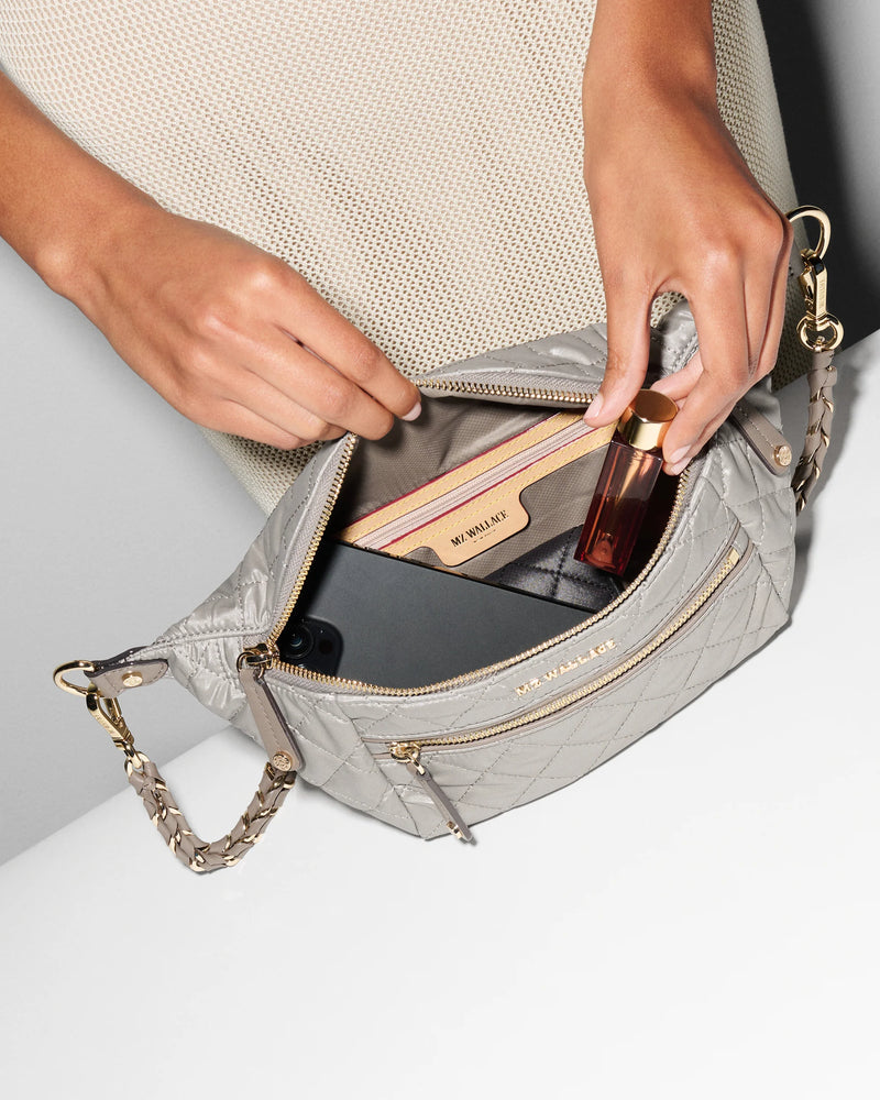 SMALL CROSBY CROSSBODY SLING in Sable Pearl Metallic