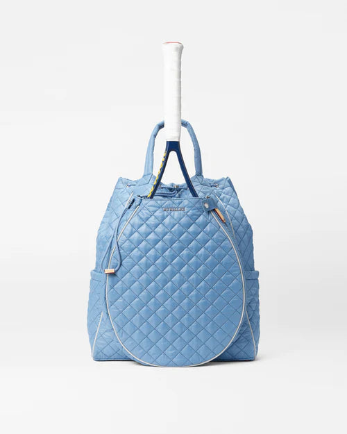 DOUBLE TENNIS CONVERTIBLE BACKPACK in Cornflower Blue/Pebble