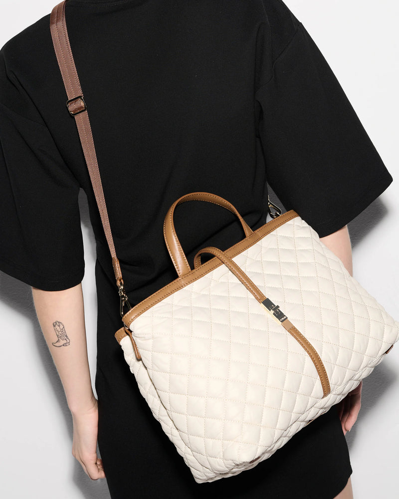 MEDIUM ASTOR TOP HANDLE in Sandshell with Brown