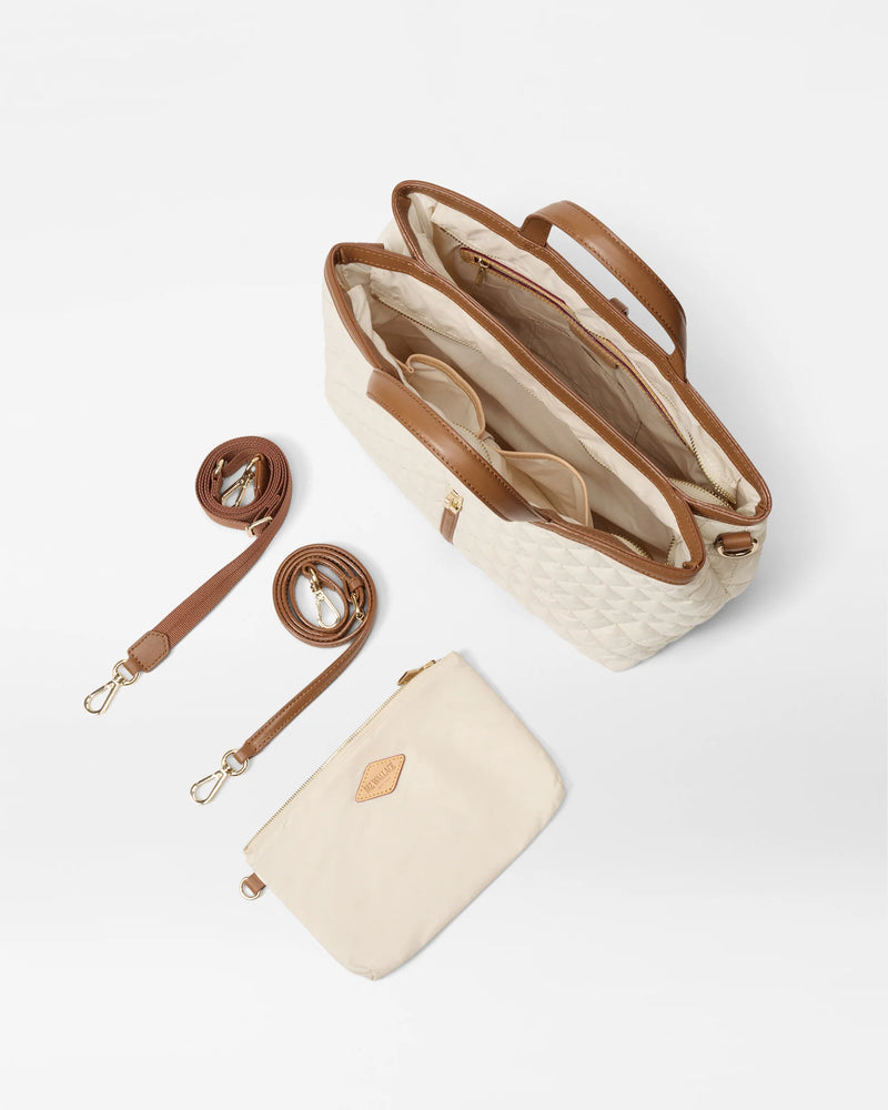 MEDIUM ASTOR TOP HANDLE in Sandshell with Brown