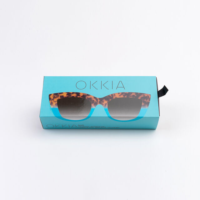 CLAUDIA CAT EYE SUNGLASSES - Havana Blue