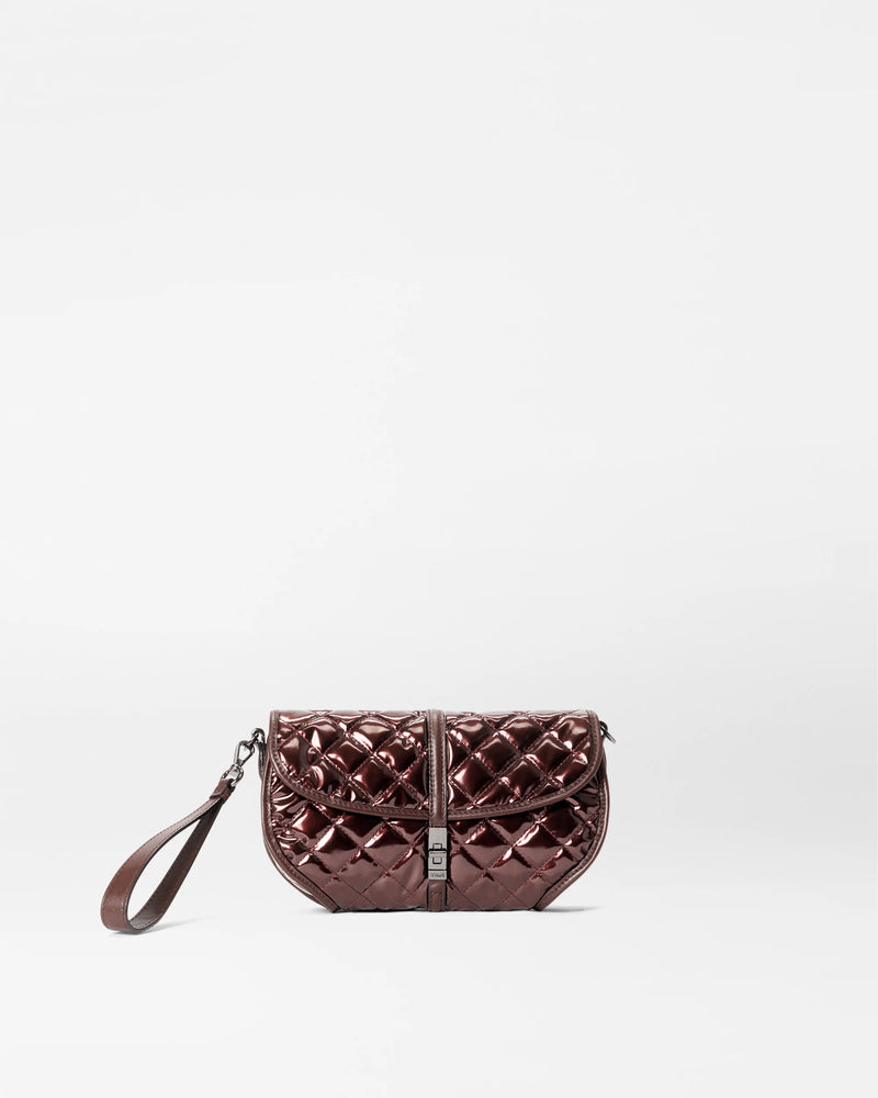 SMALL ASTOR CONVERTIBLE CLUTCH in Bordeaux Lacquer