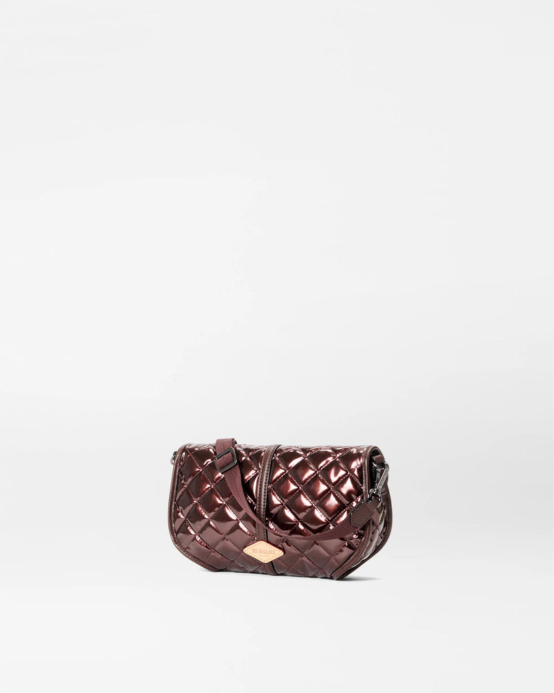 SMALL ASTOR CONVERTIBLE CLUTCH in Bordeaux Lacquer