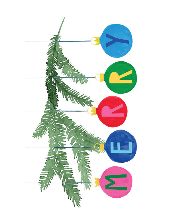 MERRY ORNAMENTS Boxed Greeting Cards