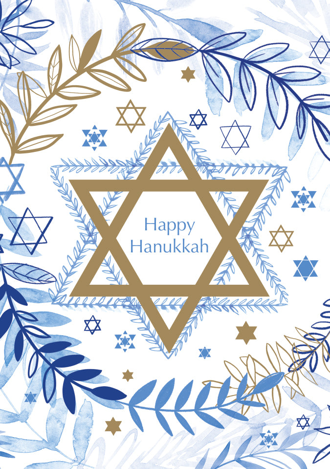 JUDAIC STARS AND LEAVES Boxed Greeting Cards