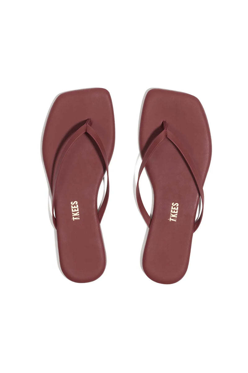 Flip Flops - Square Toe Lily - Burgundy