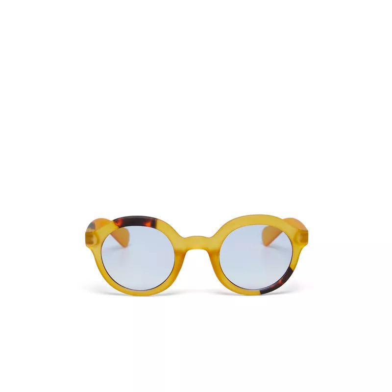 LAURO SUNGLASSES - Yellow with 3 Dots and Blue Lenses