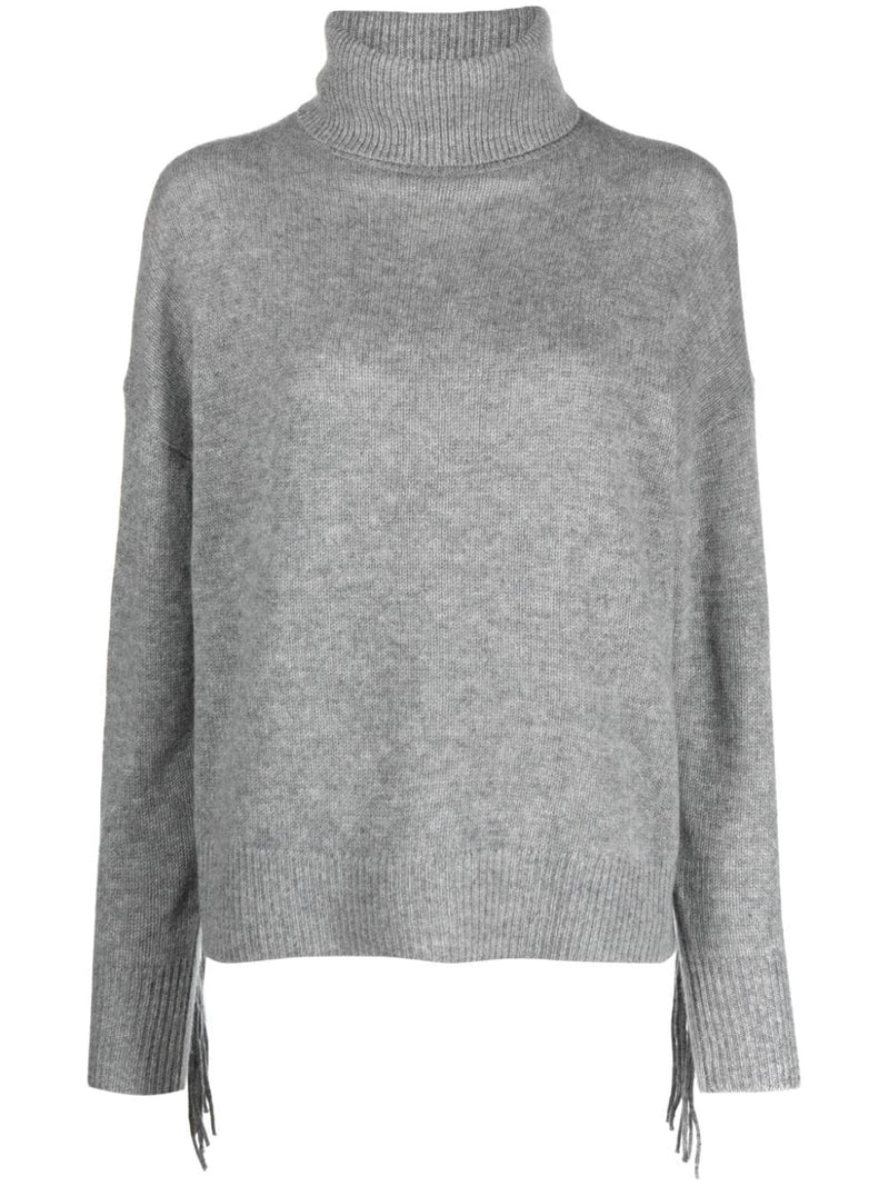 HUDSON CASHMERE PULLOVER - MID HEATHER GREY
