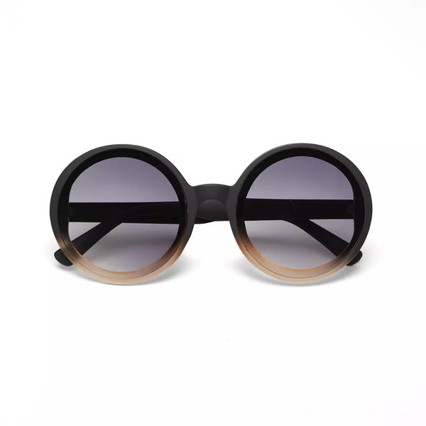 MONICA ROUND SUNGLASSES - Black Faded Pink