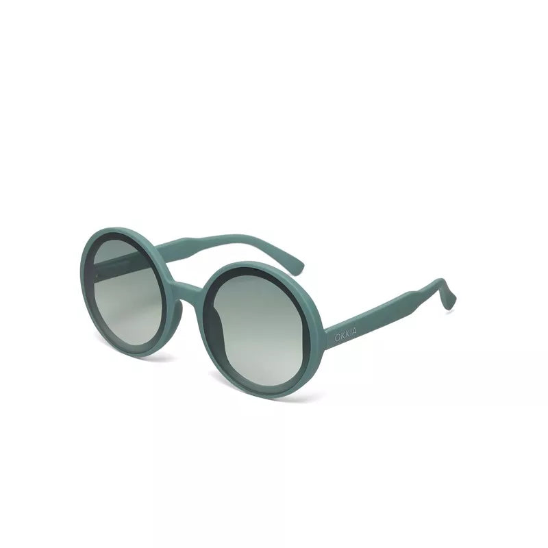 MONICA ROUND SUNGLASSES - Green Sage