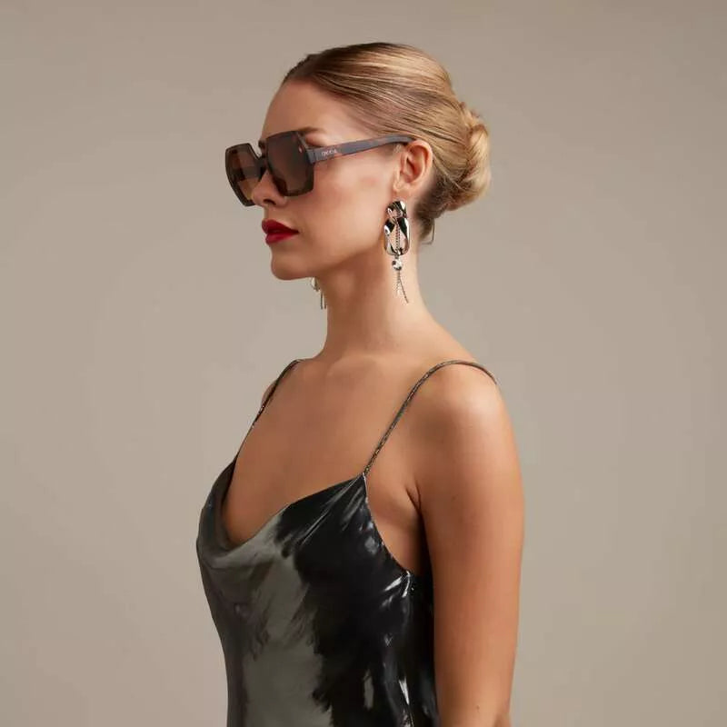 EMMA HEXAGONAL SUNGLASSES - Classic Havana