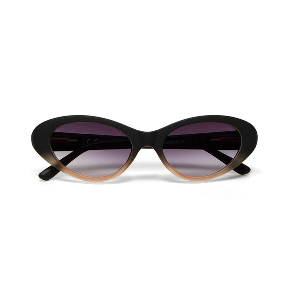 LINA SMALL CAT EYE SUNGLASSES - Black Faded Pink