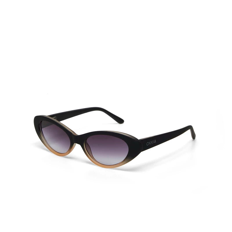 LINA SMALL CAT EYE SUNGLASSES - Black Faded Pink