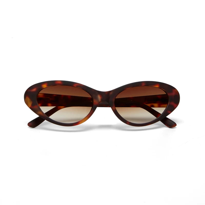 LINA SMALL CAT EYE SUNGLASSES - Classic Havana