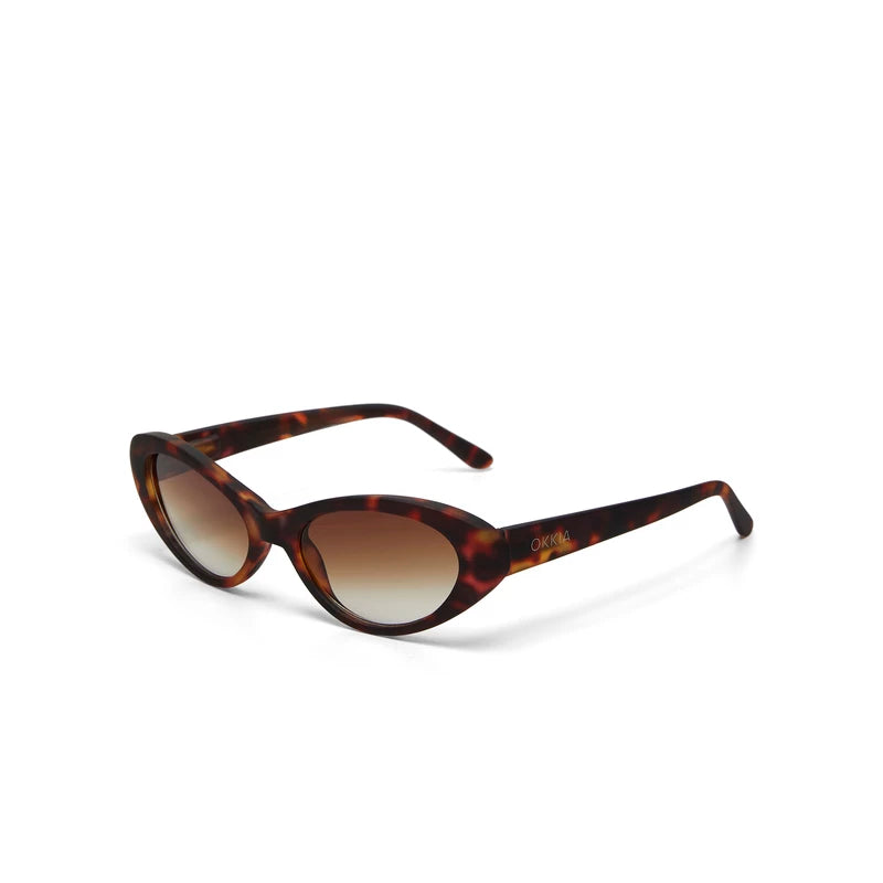 LINA SMALL CAT EYE SUNGLASSES - Classic Havana