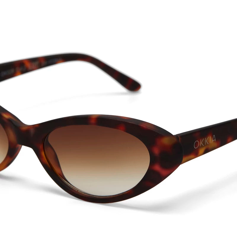 LINA SMALL CAT EYE SUNGLASSES - Classic Havana