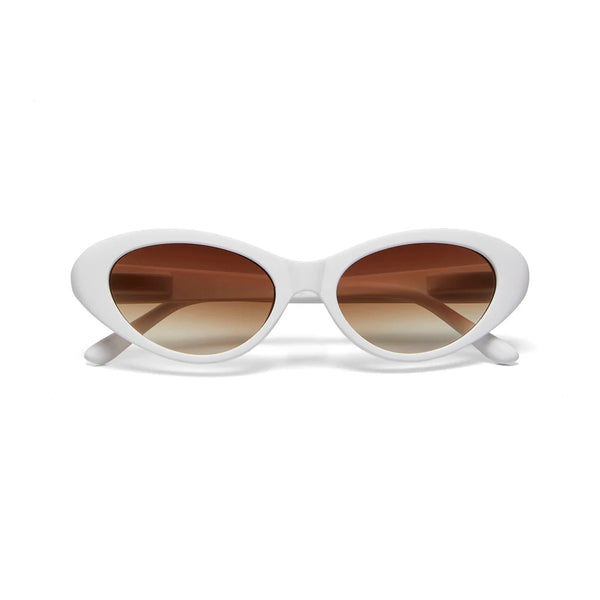 LINA SMALL CAT EYE SUNGLASSES - Optical White