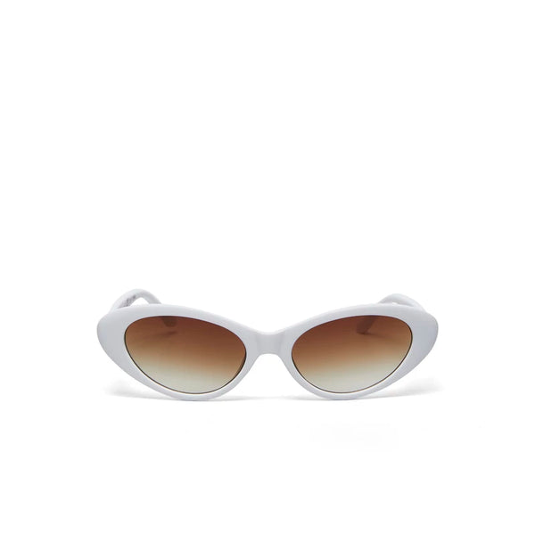 LINA SMALL CAT EYE SUNGLASSES - Optical White