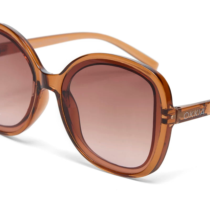ANNA BUTTERFLY SUNGLASSES - Transparent Brown