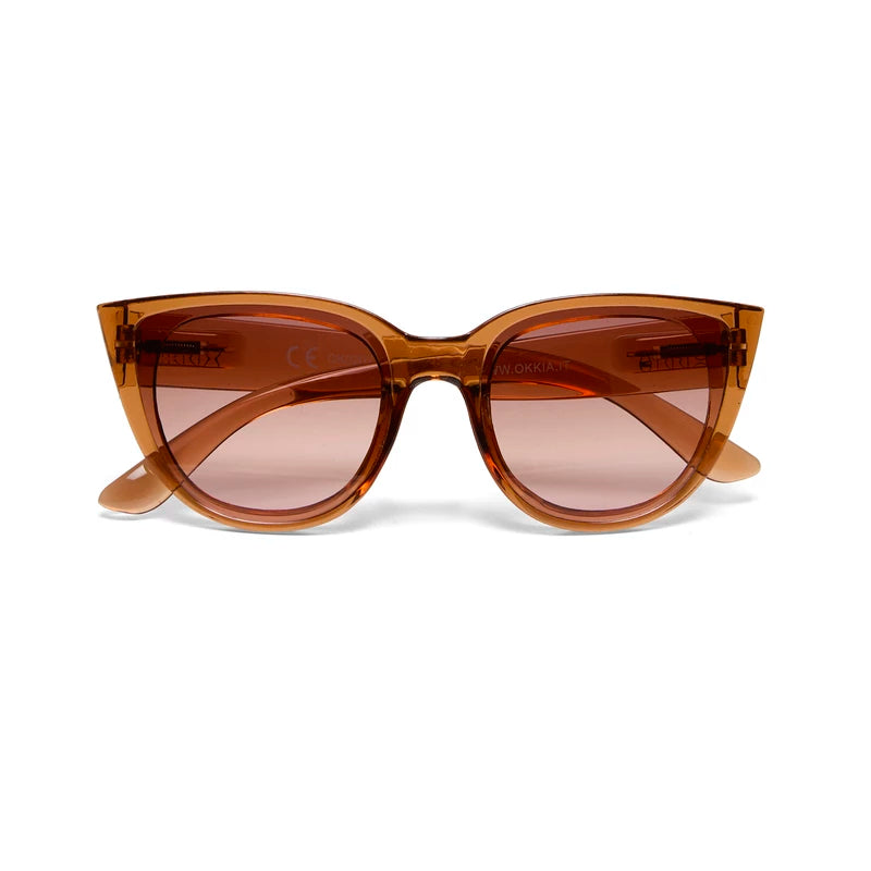SILVIA CAT EYE SUNGLASSES - Transparent Brown