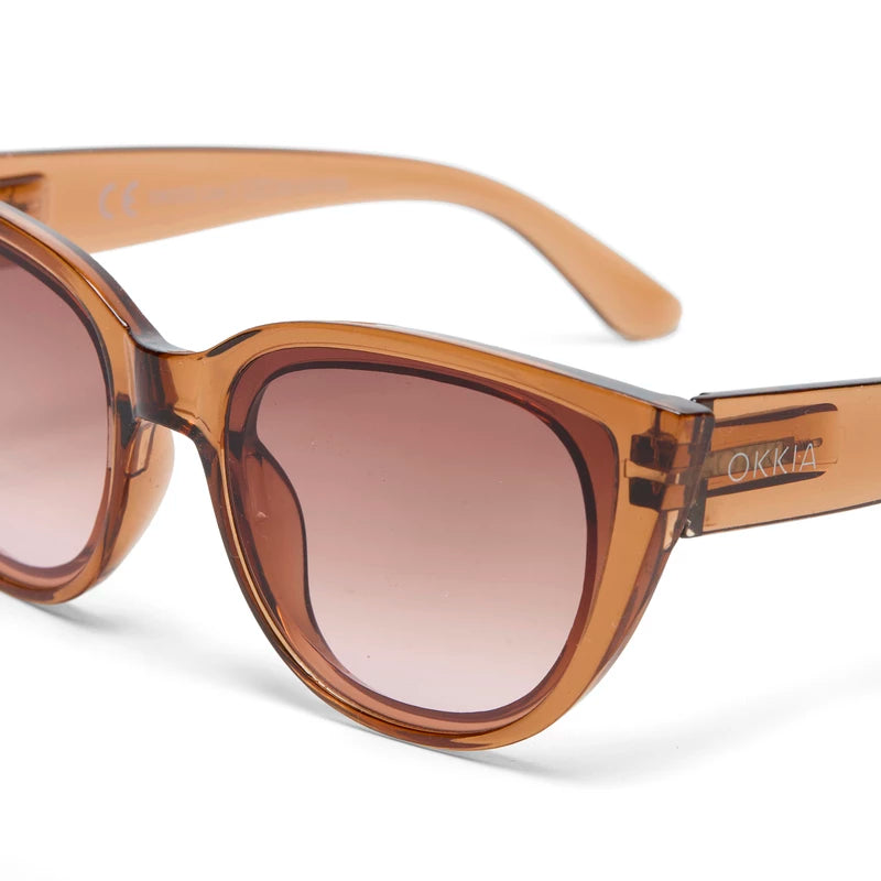 SILVIA CAT EYE SUNGLASSES - Transparent Brown