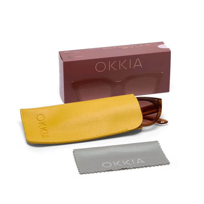 SILVIA CAT EYE SUNGLASSES - Transparent Brown