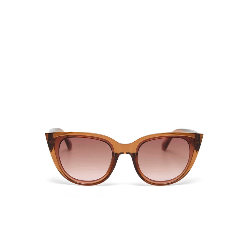 SILVIA CAT EYE SUNGLASSES - Transparent Brown