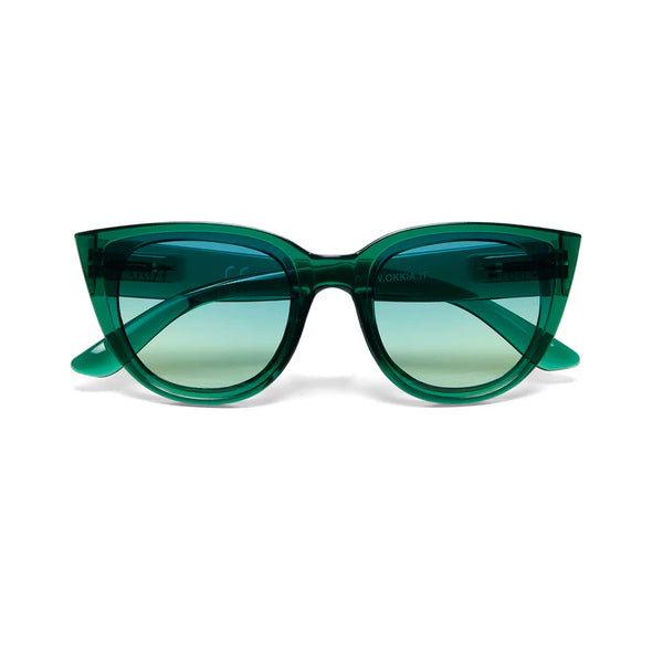 SILVIA CAT EYE SUNGLASSES - Transparent Green