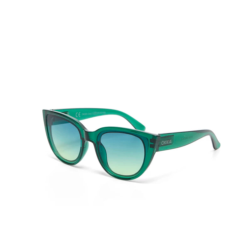 SILVIA CAT EYE SUNGLASSES - Transparent Green