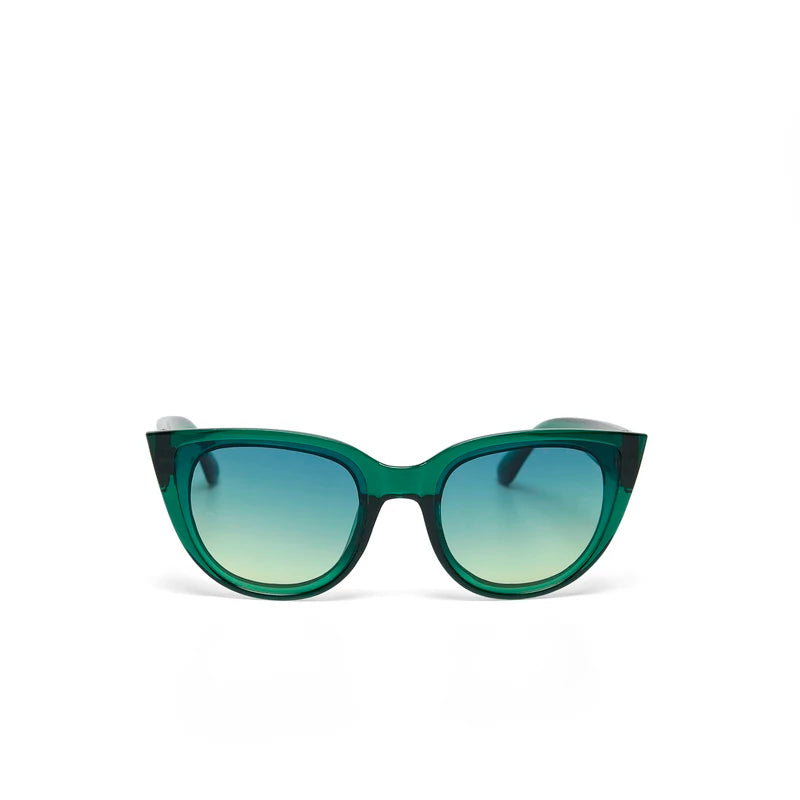 SILVIA CAT EYE SUNGLASSES - Transparent Green