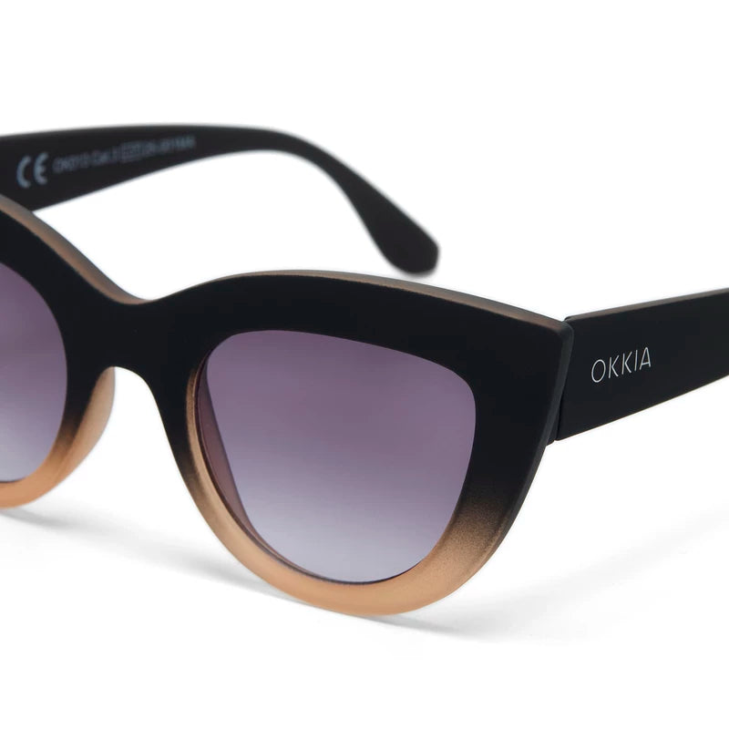 CLAUDIA CAT EYE SUNGLASSES - Black Faded Pink