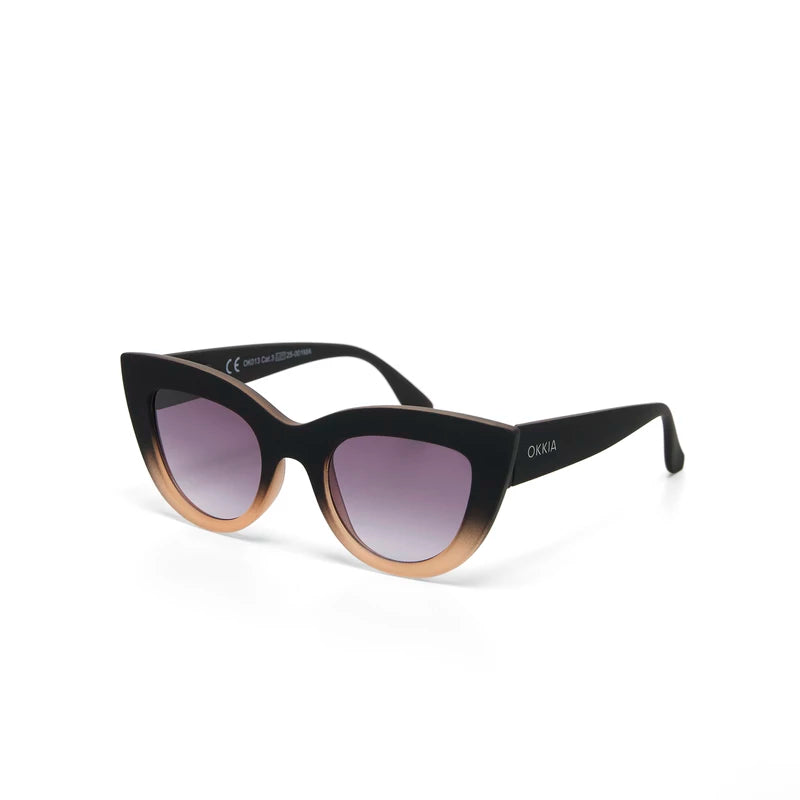 CLAUDIA CAT EYE SUNGLASSES - Black Faded Pink