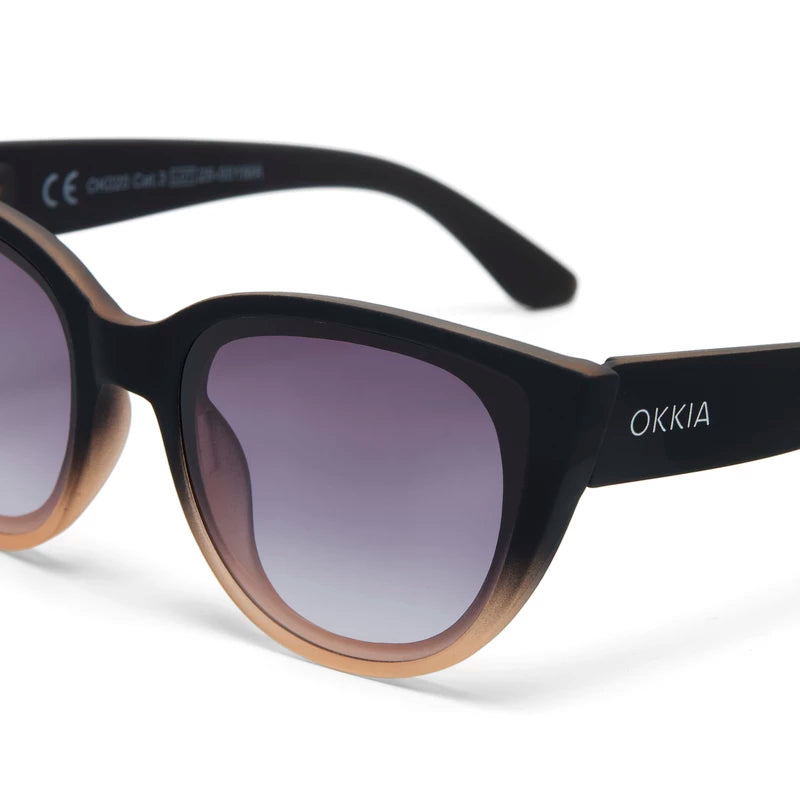 SILVIA CAT EYE SUNGLASSES - Black Faded Pink