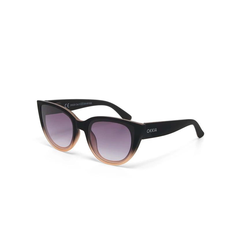 SILVIA CAT EYE SUNGLASSES - Black Faded Pink