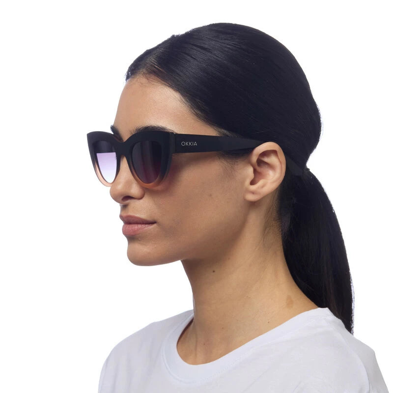 CLAUDIA CAT EYE SUNGLASSES - Black Faded Pink