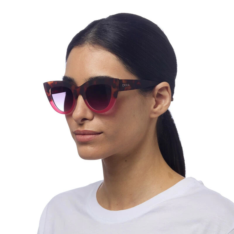 CLAUDIA CAT EYE SUNGLASSES - Havana Pink